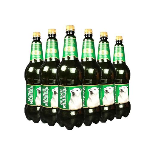 【门店自提】贝里麦德维熊牌啤酒（大白熊）俄罗斯进口 1.5升*6瓶 商品图0