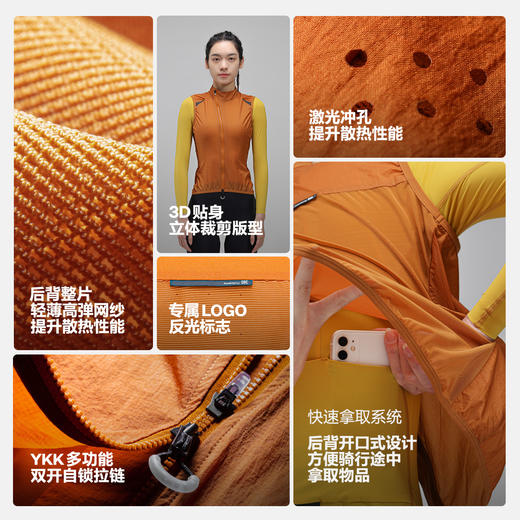 GRC桀骜无尽春夏新款TECH系列防水耐磨透气公路自行车骑行马甲女 商品图2