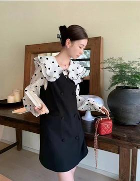 女神节3F奈秀  黑色甜美连衣裙套装