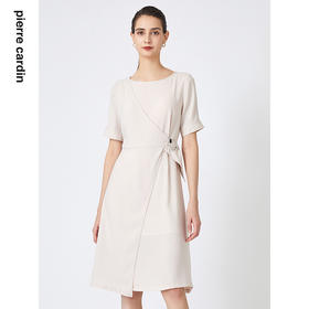 皮尔卡丹女装夏季新款简约淑女修身纯色连衣裙C31DS006
