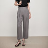 IN AND ON52998灰色休闲西装裤女春秋直筒垂感高腰九分裤哈伦萝卜裤子 商品缩略图4