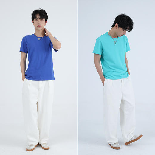司纤纯色短袖 甄选新疆长绒棉 软软细腻 不易变形 不易起球 男女同款多色可选 商品图7