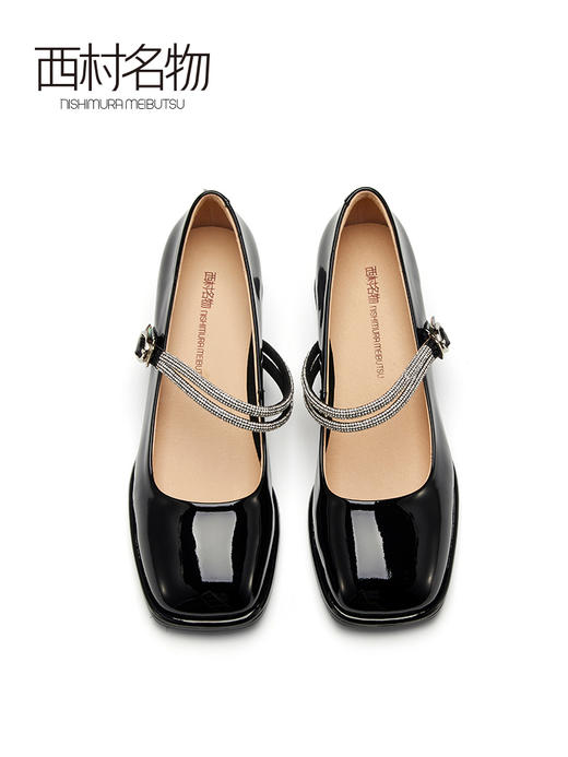 西村名物2023春季新款法式仙女玛丽珍商场同款浅口粗跟单鞋11891 商品图2