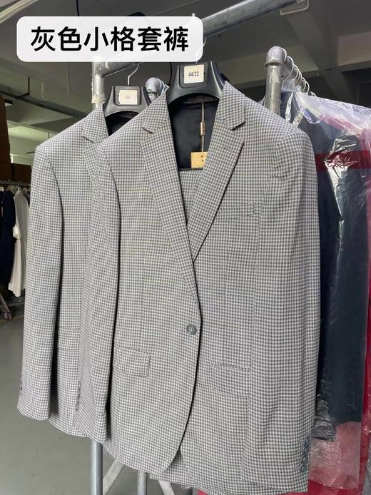 男装修身西服套装/单西 霸道总裁范 灰色小格 进口稀缺面料 J204M4662 商品图1