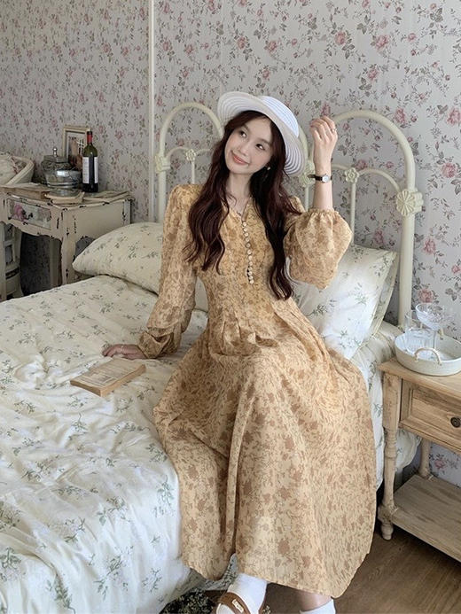 【温柔碎花茶歇裙  出游日常好穿搭 】Im Presionismo法式温柔碎花茶歇裙 商品图1