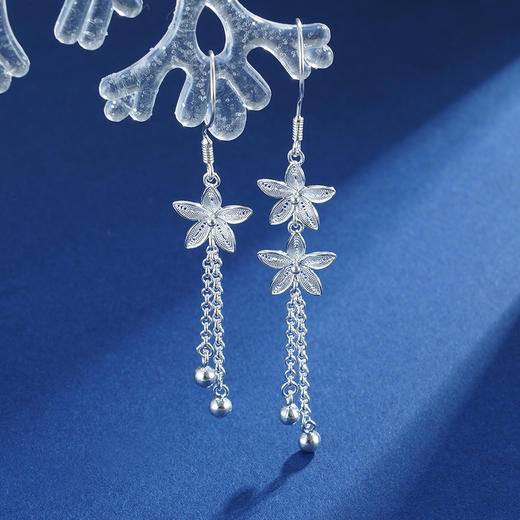 子佩集S990银【双锦】耳环【QFES018】不对称花丝2303 商品图5