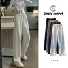 【萝卜大叔】欧棉绒阔腿裤女2025春秋直筒休闲小个子灰色拖地裤女 商品缩略图1