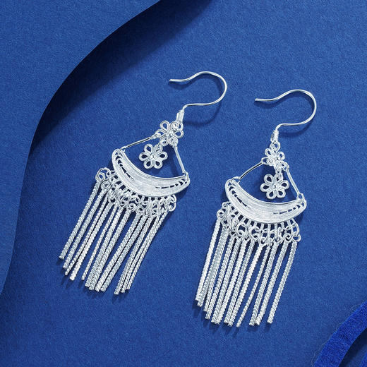 子佩集S990银【千丝雪】耳环【QFES024】花丝2303 商品图1