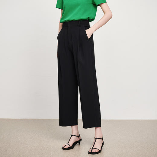 IN AND ON52998灰色休闲西装裤女春秋直筒垂感高腰九分裤哈伦萝卜裤子 商品图6