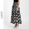 LIZZY 法式优雅玫瑰花海印花高腰中长款大摆a字半身裙7708 商品缩略图2