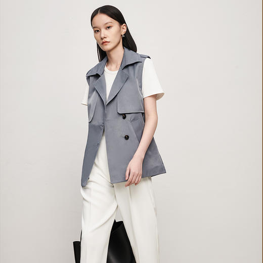 21430 IN AND ON 经典百搭风衣式马夹 商品图1