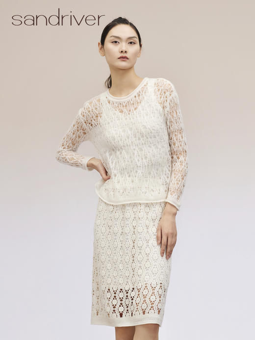 真丝羊绒镂空套衫  SJF94W373K 商品图1