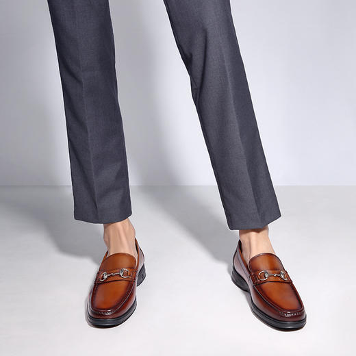 【呼吸专利豆豆鞋】商务休闲头层牛皮手工擦色皮鞋 商品图5