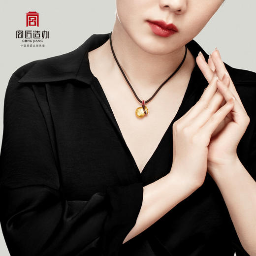 宫匠造办 宫廷吉祥福袋黄金吊坠 商品图5