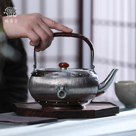 鹤鼎堂闻天战鼓玉盖汤沸银壶（银色）（缺货）