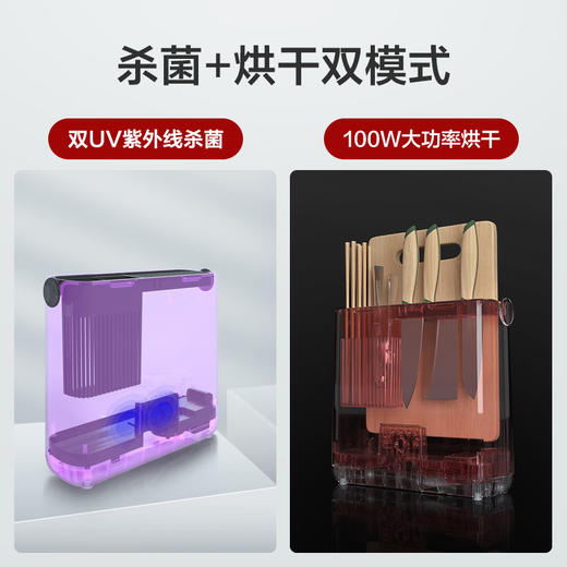 GREE格力 刀具砧板除菌机 CJH-01 双重UV紫外光杀菌 PTC热风烘干 净味收纳 台式壁挂两用 可拆卸清洗 商品图3