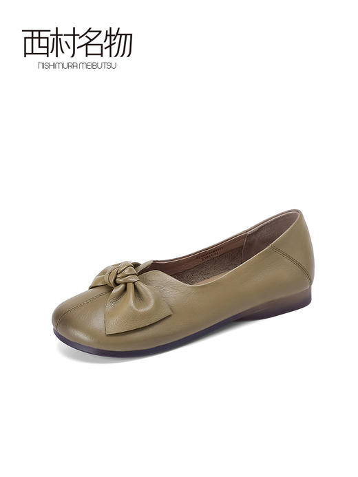 西村名物2023春季新款淑女单鞋一脚蹬软底蝴蝶结通勤奶奶鞋11911 商品图1