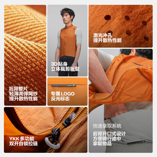 GRC桀骜无尽春夏新款TECH系列防水耐磨透气公路自行车骑行马甲男 商品图1