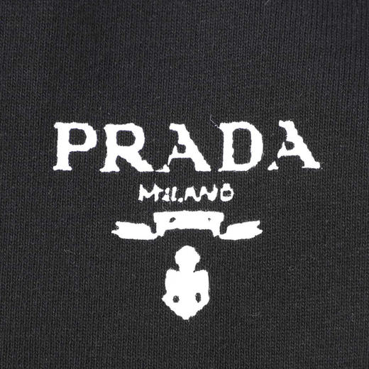 PRADA 普拉达 男士棉质字母徽标印花圆领短袖T恤 黑色 UJN742 10VP F0806 商品图3