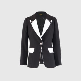 撞色气质收腰西服外套