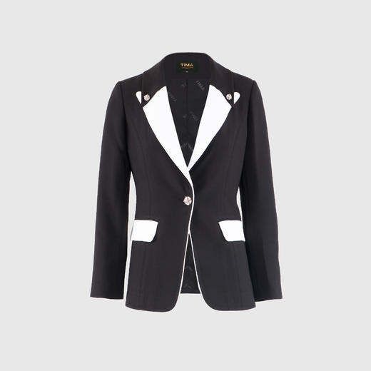 撞色气质收腰西服外套 商品图0