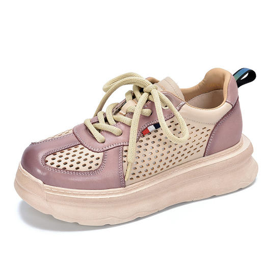 TN T78679-59真皮厚底休闲鞋洞洞镂空凉鞋 商品图4