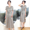ASE-1026   V领印花气质百搭优雅真丝连衣裙 商品缩略图2