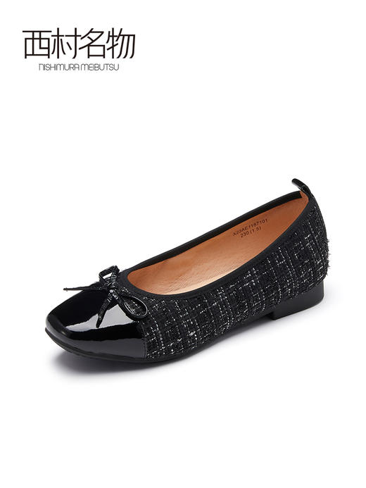 西村名物2023春季新款法式优雅小香风一脚蹬蝴蝶结浅口单鞋11871 商品图0