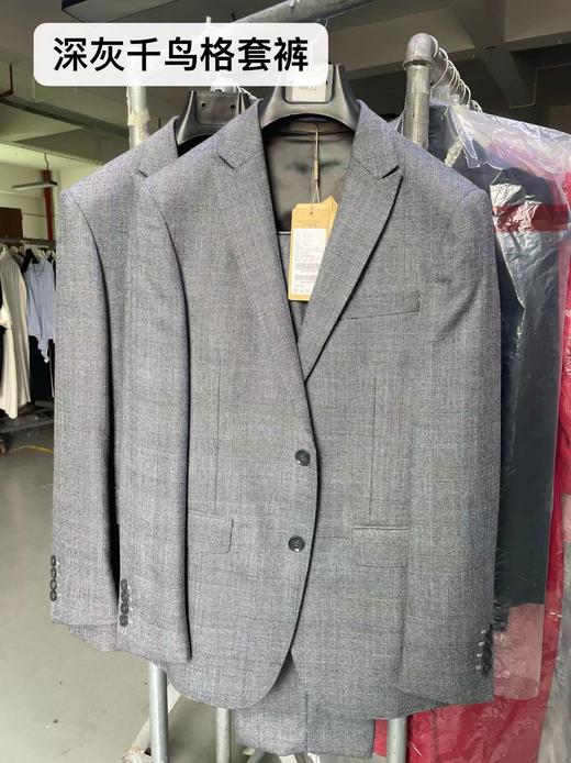 男装修身西服套装/单西 霸道总裁范 深灰千鸟格 进口稀缺面料 J204M4662 商品图3
