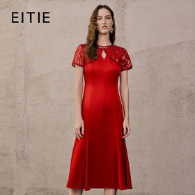 EITIE爱特爱夏季新款气质镂空精致A版显瘦礼服连衣裙7477101