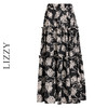 LIZZY 法式优雅玫瑰花海印花高腰中长款大摆a字半身裙7708 商品缩略图4