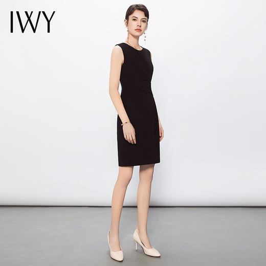 IWY/春夏季内搭黑色修身显瘦职业连衣裙女气质女神范名媛风裙子Q13124 商品图3