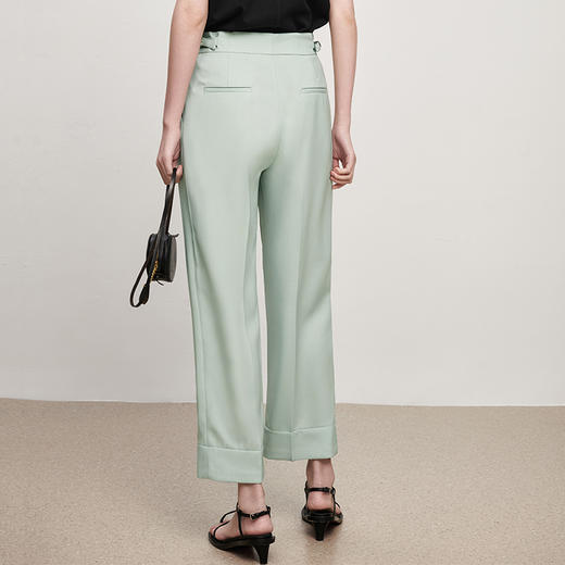 IN AND ON新款直筒裤女腰部细节显瘦质感休闲裤麻感华尔兹系列 商品图1