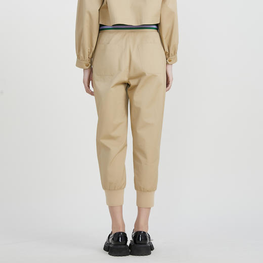 谜底九分休闲裤女2023春季新款简约时尚拼接束脚萝卜裤231MK0094 商品图2