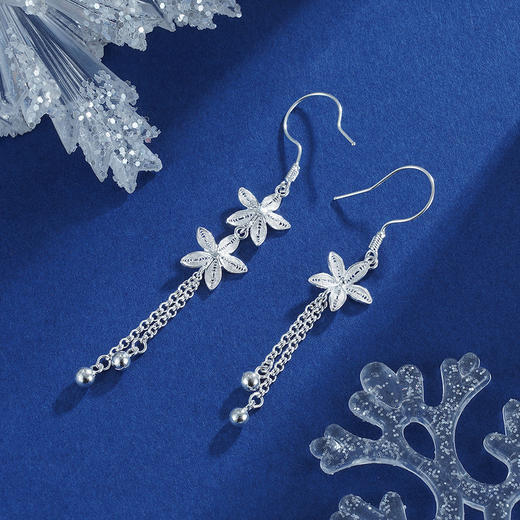 子佩集S990银【双锦】耳环【QFES018】不对称花丝2303 商品图4