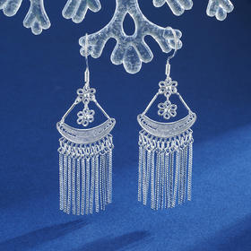 子佩集S990银【千丝雪】耳环【QFES024】花丝2303