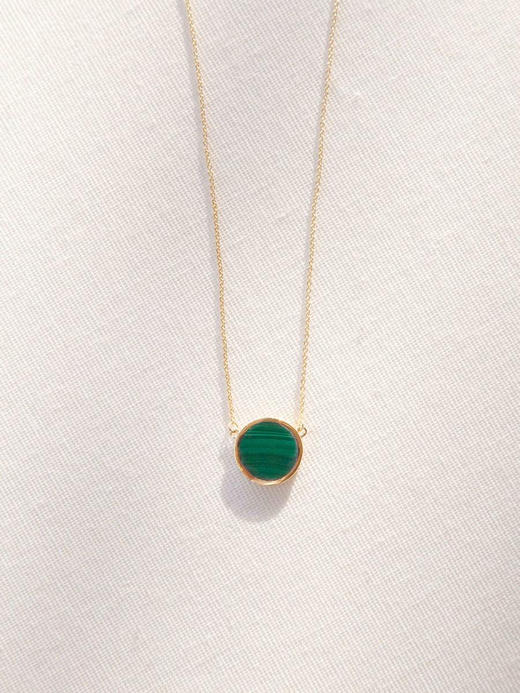 CAPSULE | Bliss solo stone Necklace [ 白母贝 / 黑玛瑙 / 绿孔雀石 / 亚马逊石 项链 ] 商品图4