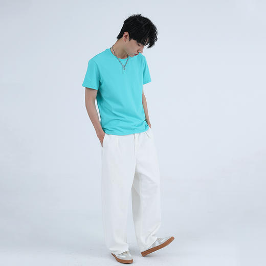 司纤纯色短袖 甄选新疆长绒棉 软软细腻 不易变形 不易起球 男女同款多色可选 商品图6