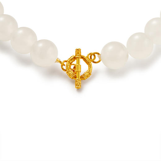 【熙】软玉温香·18K金白玉珊瑚手串 商品图4