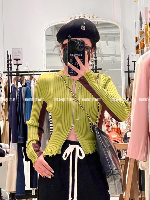 【门店同款】2023年春季撞色修身针织开衫 150197646 商品图0