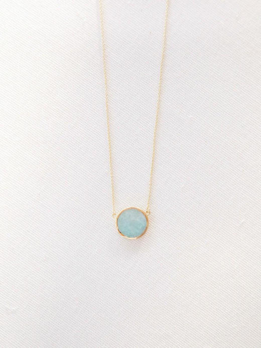 CAPSULE | Bliss solo stone Necklace [ 白母贝 / 黑玛瑙 / 绿孔雀石 / 亚马逊石 项链 ] 商品图3