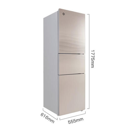 GREE格力 晶弘冰箱 三门冰箱 立体风冷无霜软冷冻 BCD-231WETG/浮光金 商品图6