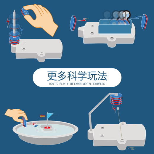 【为孩子打开探索的大门 12合一STEAM磁力套装】学优马磁力科学实验套装12合一磁力套装DIY小制作磁铁科学玩具 商品图3