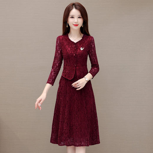 时尚蕾丝透气网纱裙，假两件连衣裙QYM-LRX-XH2306-Y 商品图4