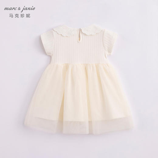 马克珍妮夏装新款 女童娃娃领针织纯棉网纱连衣裙230680 商品图2