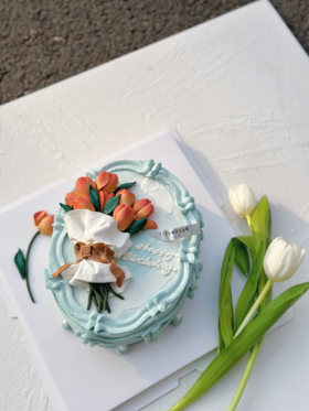 春境 · 奶油蛋糕（花朵为豆沙制作偏甜，彩色奶油易染色可刮掉食用）