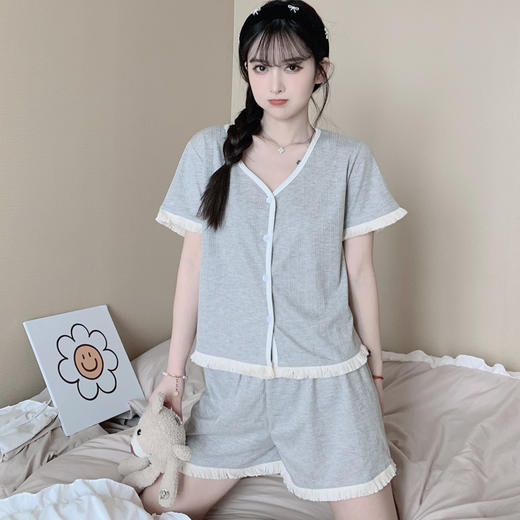 【抖音爆款公主风睡衣】舒适到像裸穿，穿上不想脱下来！睡衣女夏季短袖可爱棉质家居服高质感款式新款可外穿大码套装女 商品图0