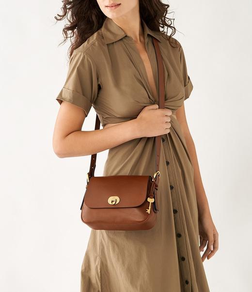 Fossil 化石Harper小号马鞍包 复古牛皮 棕色&黑色特价￥850直邮到手 商品图2