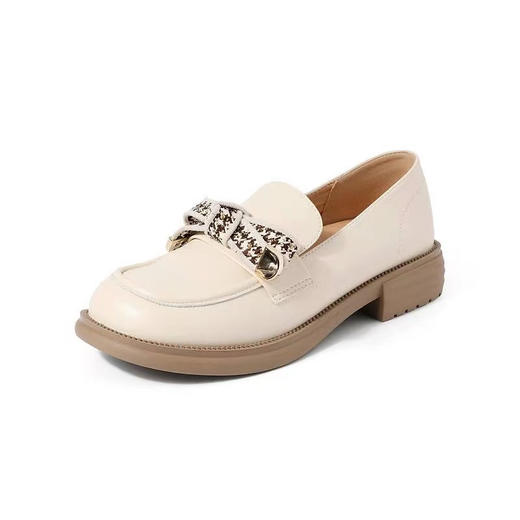 2023年春季蝴蝶结白色小皮鞋 商品图0