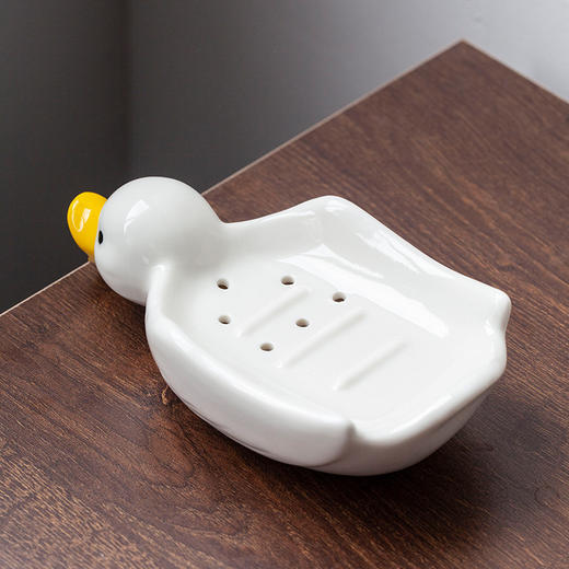创意可爱陶瓷鸭子肥皂盒不积水2个装 商品图0